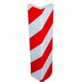 Self-adhesive foam corner protector with red and white reflective strips